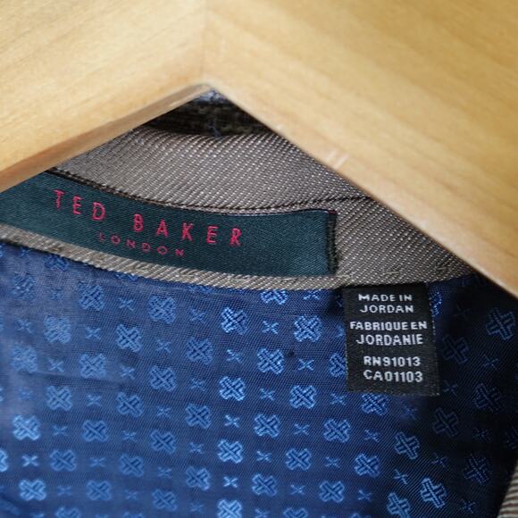 Ted Baker No Ordinary Joe Men’s Blazer 40R Tan Wool Linen- Joy SPJ - Picture 12 of 13